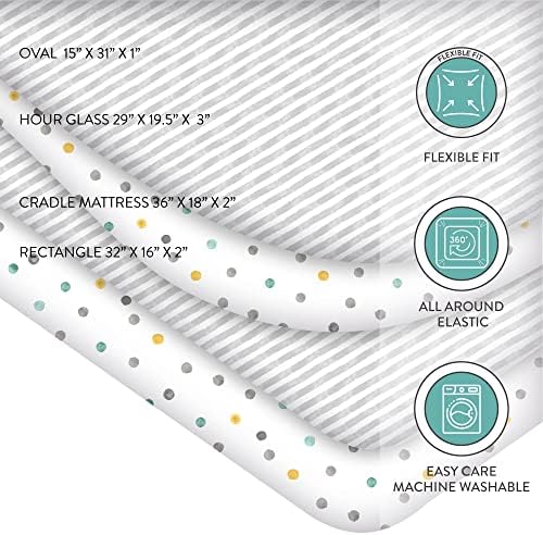 Featherhead™ 2-Pack Fitted Bassinet Sheets - Image 3