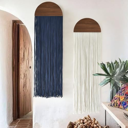 2Pcs Macrame Wall Hanging Fiber wall Art Handmade Boho Decor 13.7"W*51"L - Image 3