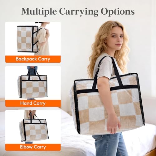 Lifewit 3 Pack Clear Storage Bags, 45L Clothes Organizer - Image 3