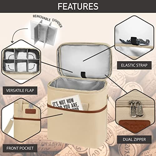 opux Insulated Wine Cooler Bag, Leakproof 6 Bottle Wine Tote Carrier - Image 4