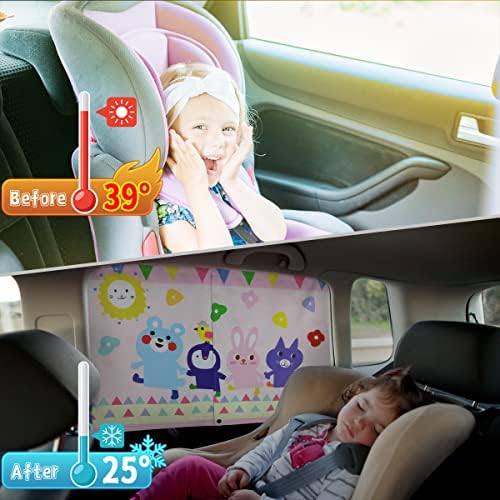 Car Window Shade for Baby, Cute Patterns Car Window Curtains for Sun Glare Block - Image 5