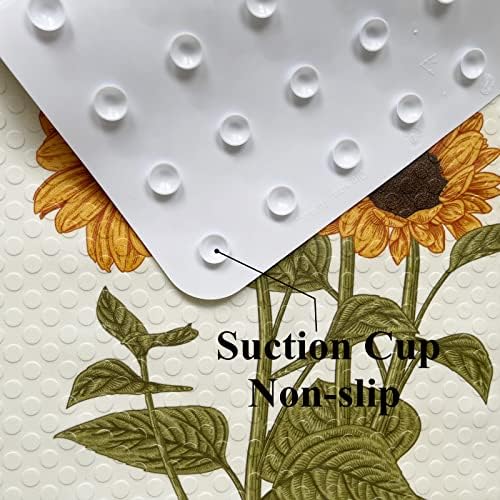 UKELER Sunflower Bath Tub Mat 27.5 x 15.7 Inch - Image 6