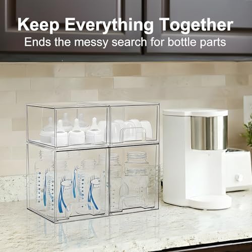 Bottle Storage Organizer Baby: Acrylic Stackable Storage Drawers - Image 3