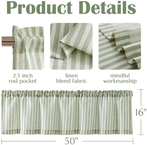 jinchan Linen Boxter Stripe Valances - Image 6