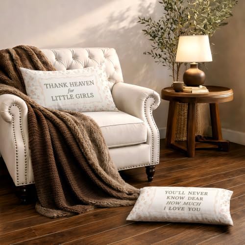 Thank Heaven for Little Girls Pillow Covers 12x20 Set of 2, Baby Girl Nursery - Image 5