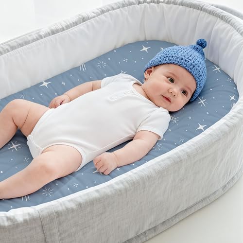 Baby Bassinet Sheets Girl Boy, 3 Pack Fitted Bassinet Sheet - Image 2