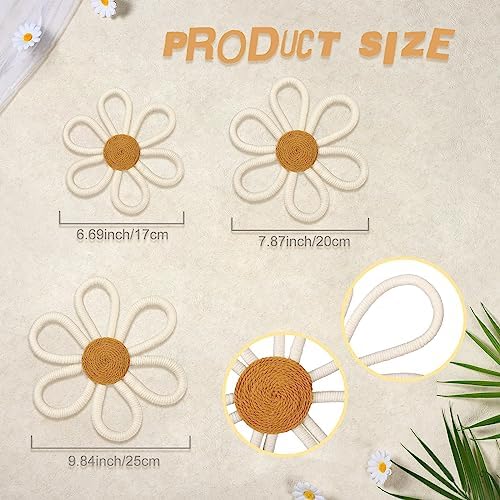 Barydat 6 Pcs Boho Nursery Decor Daisy Flower White - Image 2