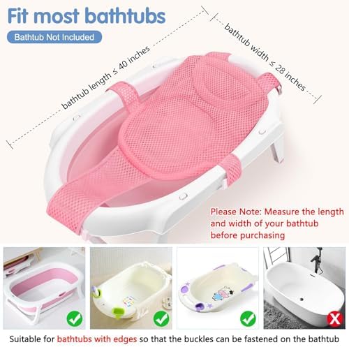 Colorlife Baby Bath Seat Support Net Infant Bathing Seat Support Mat, - Image 3