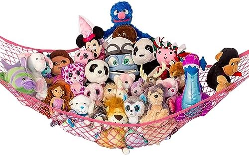 Large Stuffed Animal Storage Hammock 1 Pack | Holds 12 lbs | Corner Stuffed by LillysLove