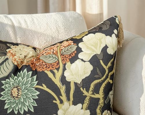 Chinoiserie Peony Floral 20x20 Throw Pillow Cover - Image 2