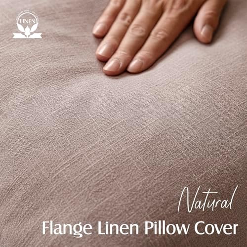 Foindtower Linen Solid Decorative Throw Pillow Covers 26x26 Inch Dusty Pink - Image 2