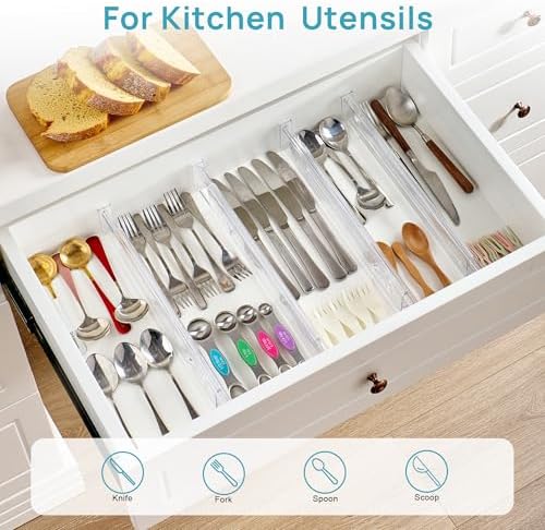 Vtopmart 2.36" Short Upgrade Drawer Dividers 12.8"-22.3" Expandable 4 Pack - Image 5