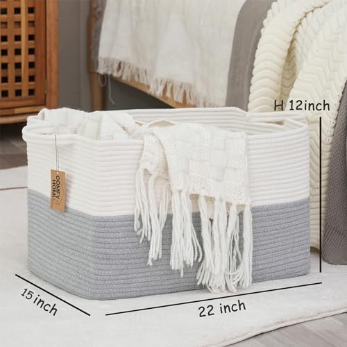 COMFY-HOMI Large Rectangular Blanket, Cotton Rope Woven - Image 4