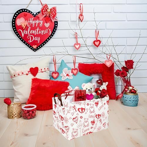 Valentine's Day Basket Gift for Empty Cute Heart Large Storage Bin for Kid and - Image 6