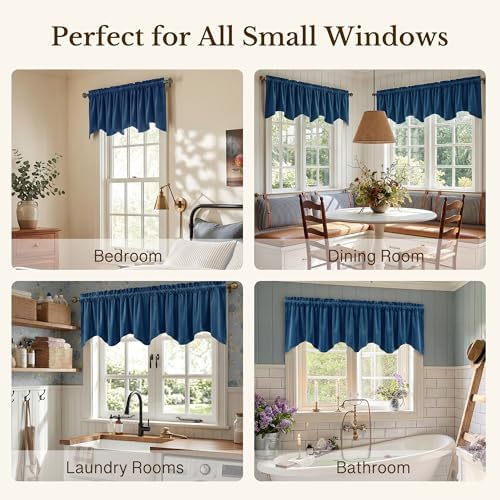 StangH Blue Scalloped Window Valance 52x18 Inch, 1 Panel - Image 6