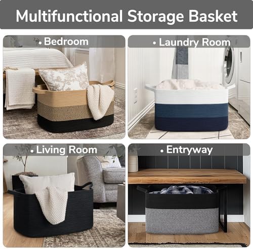 Goodpick Large Woven Rope Blanket Basket - Image 4