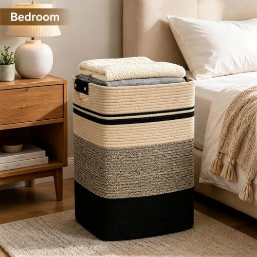 Laundry Hamper, Cotton Rope Laundry Basket - Image 6