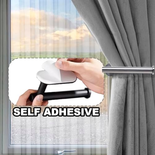 MaxMona Adhesive Curtain Holdbacks, No Drill Tie Backs, 2 Pack - Image 2