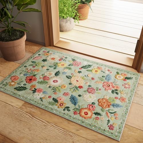 2x3 Washable Small Rugs for Entryway: Area Rug Non Slip Door Mat Indoor by palohom