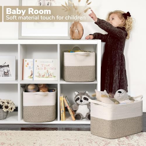 Goodpick Woven Storage Basket for Shelves, Light Brown - Image 3