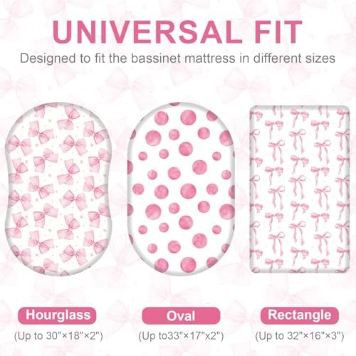 4 Pcs Bassinet Sheets Girls - Image 6