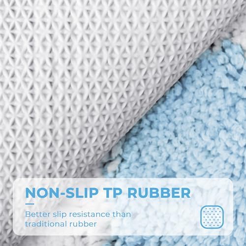 GRANNY SAYS Checkered Blue Bathroom Rug, Cute Bath Mat - Image 6