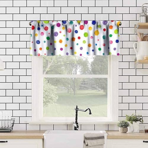Colorful Polka Dot Valances Kids Curtains Abstract Watercolor Cute Graffiti - Image 4