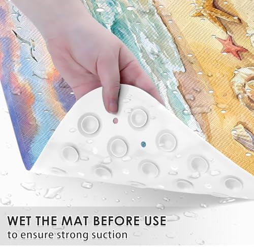Bathtub Shower Mat 40X16 Inch, for Toddler, Beach Ocean - Image 5