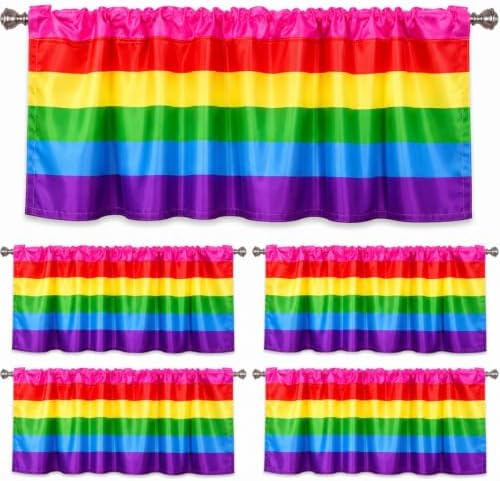 Mindsoft 4 Pcs Rainbow Classroom Curtains Colorful Window Valances Gradient by Mindsoft