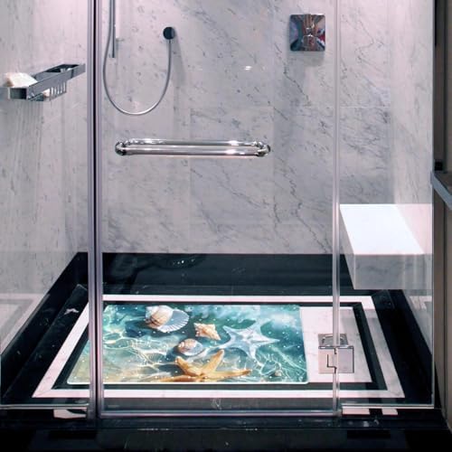 Shower Mat Non Slip, Beach Starfishes Shells Anti Slip Bath Mat - Image 5