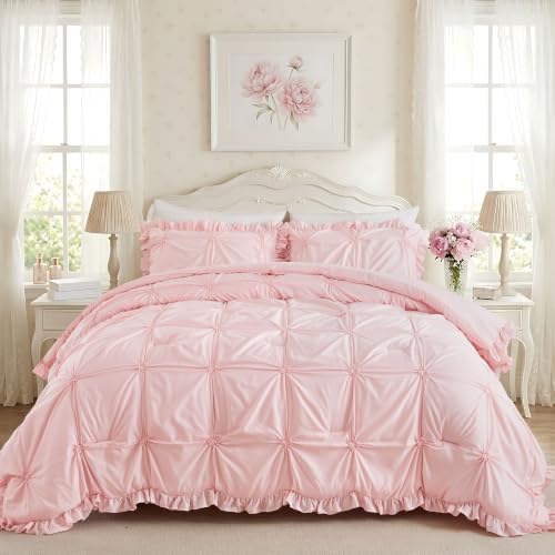 Queen Comforter Set for Girls, 5 Pieces Bed in a Bag Queen Bedding Sets by WOWELIFE