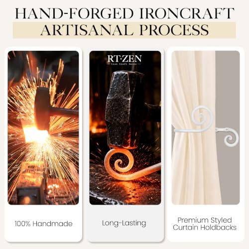 RTZEN Metal Curtain Tiebacks, Drapery Holders - Image 3