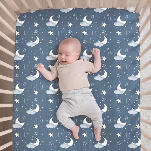The Peanutshell 3 Piece Celestial Serenity Baby Crib Bedding Set Boy Nursery - Image 3