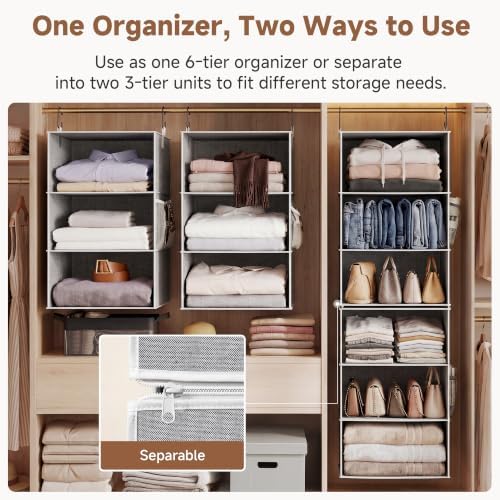 StorageWorks Hanging Closet Organizer, 6-Shelf - Image 3