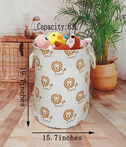 Round Laundry Basket Storage Bins Nursery Hamper Gift Baskets - Image 3