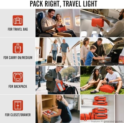 Veken 10 Set Packing Cubes for Travel Essentials, Anti-Wrinkle Buckled Suitcase - Image 6