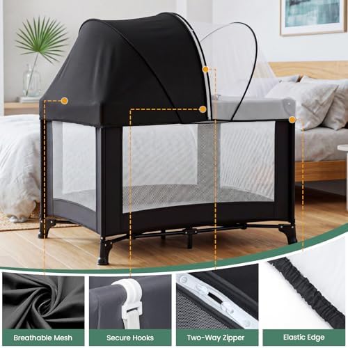 Orzbow Pack and Play Cover Tent | Half-Blackout Mosquito Net - Image 5