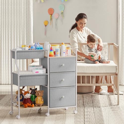 Modanais Baby Diaper Caddy Organizer Rolling Cart - Image 4