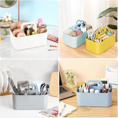 Multiuse Caddy Organizer with Handle, Portable Divided Plastic Tote Bin - Image 2