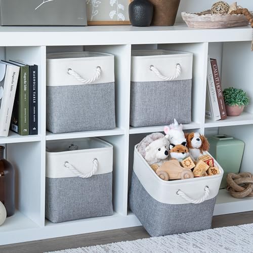 OrganiHaus 11x11 Cube Storage Bins, Rope Handles - Image 3