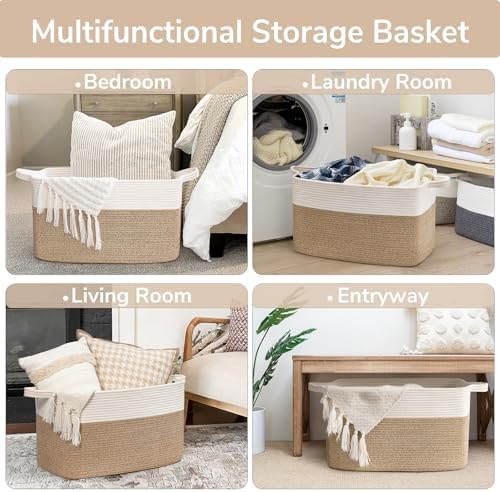 Goodpick Large Woven Rope Blanket Basket - Image 4