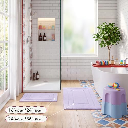 GRANNY SAYS Lavender Bathroom Rug 24" x 36", Non-Slip Microfiber Bath Mat - Image 5