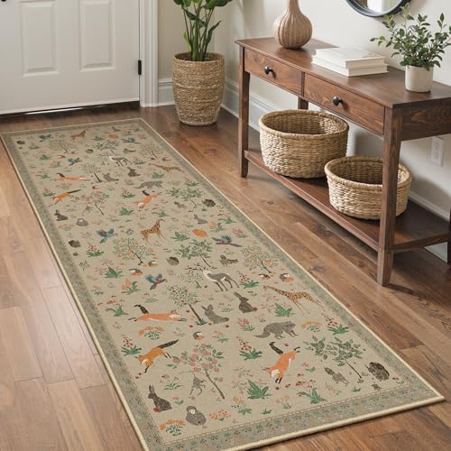 BESBLEE 2'6X6 Washable Kitchen Runner Rug, Animal Non Slip - Image 2