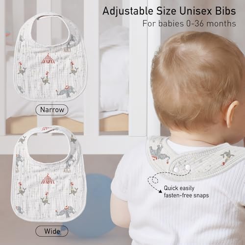 Baby Muslin Bibs 16 Pack, Drooling and Teething Bibs - Image 5