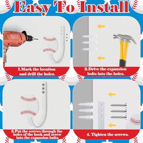 Briwooody 2 Pcs Baseball Curtain Tiebacks Acrylic Sport Curtain Tiebacks - Image 6