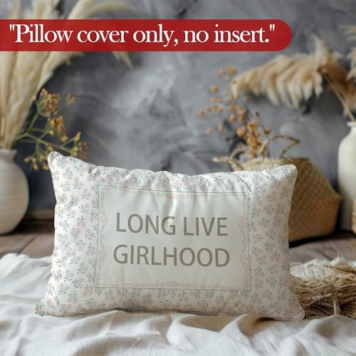 Long Live Girlhood Throw Pillow Cover 12x20 Inches, Baby Girl Nursery Decor - Image 6