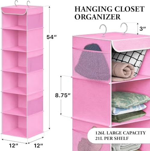 Simple Houseware 6 Shelf Hanging Closet Organizer - Image 2