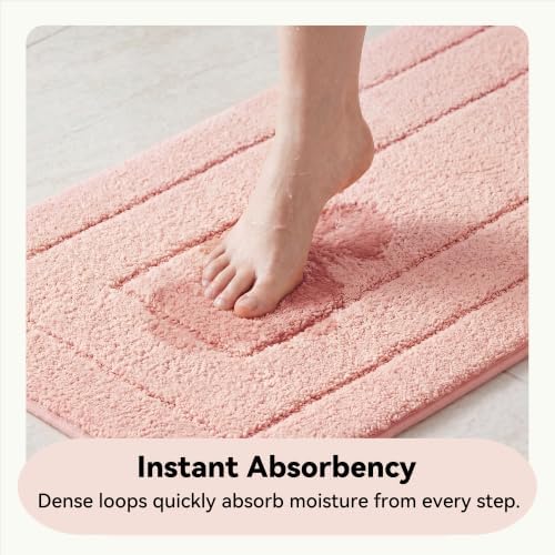 GRANNY SAYS Pink Bathroom Runner Rug 24" x 48", Soft Microfiber Bath Mat - Image 3