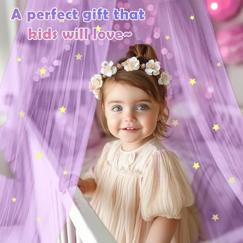 Purple Princess Bed Canopy for Girls - Image 5