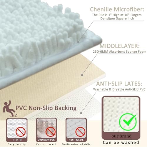 Bathroom Rugs Sets 3 Piece Non Slip, Bath Rugs - Image 4